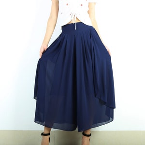 スカートパンツ、オーバーサイズパンツ、シフォンヨガパンツ、ゴムウエストパンツ、ワイドレッグパンツ(K1029)