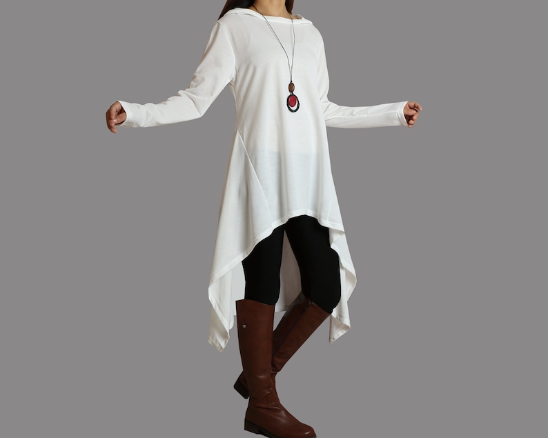 long tops oversized knit top plus size top asymmetrical t-shirt Y1088 long sleeve t-shirt Oversize cotton hoodie cotton tunic dress