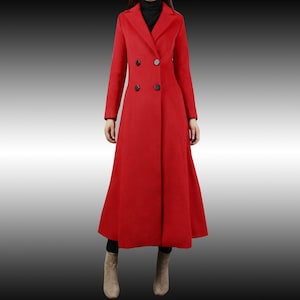 Handmade Wool Maxi Coat: Long Winter Trench Coat Dress