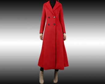 Wool Coat women, Long Wool Jacket, Coat dress, Winter Coat, wool Trench Coat, Full Length coat, maxi coat, Handmade Coat(Y1179)