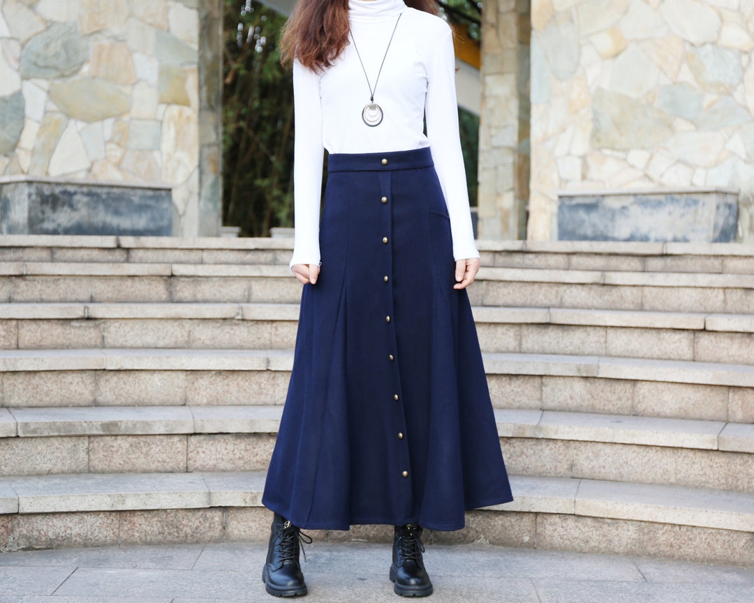 スカート Courreges Brown Wool Midi Skirt With Zip ZIPPED WOOL SKIRT - courrèges