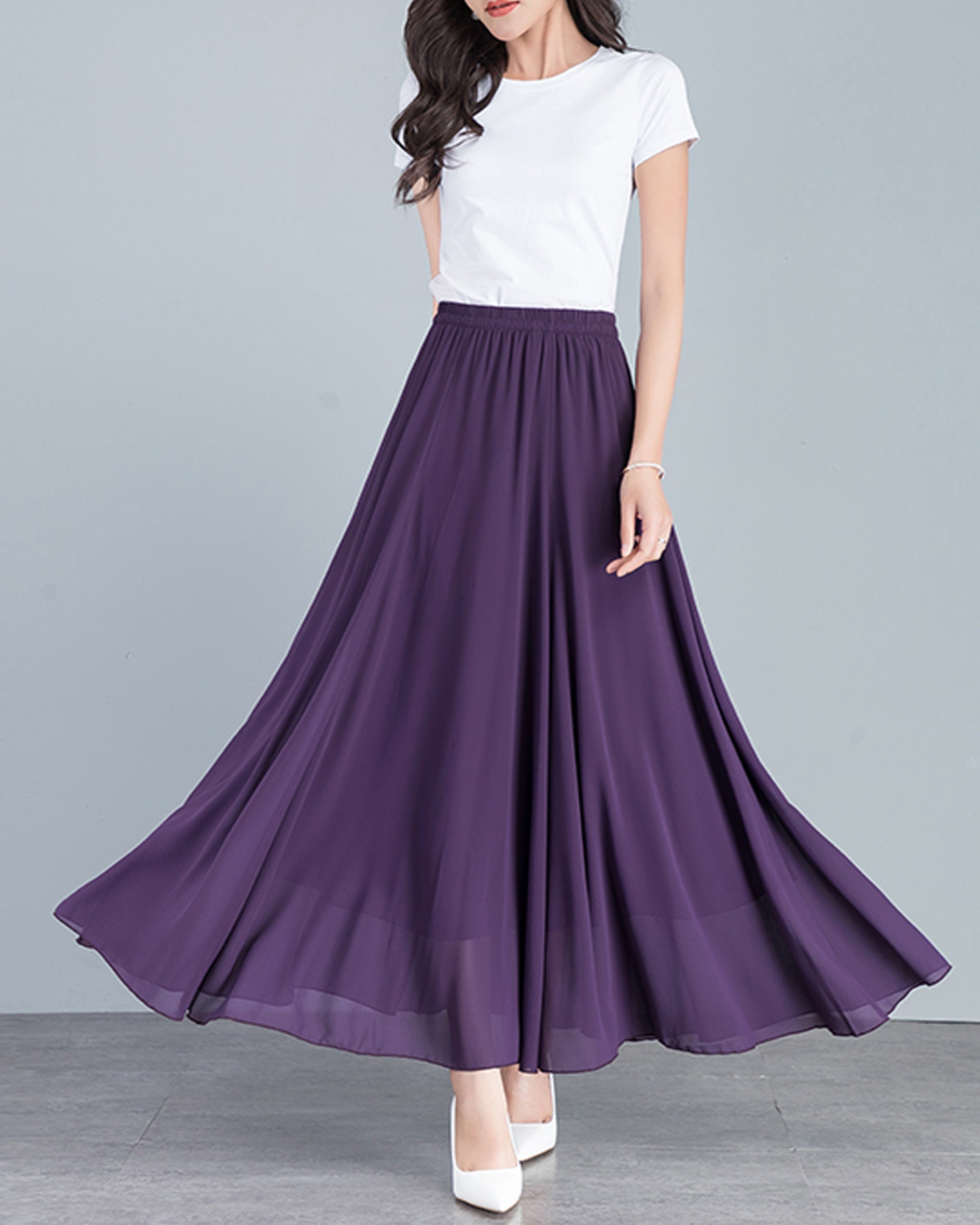 Dark Purple Bridesmaid Skirt. Dark Purple Maxi Skirt. Long Evening Skirt.  Floor Length Skirt. - Etsy