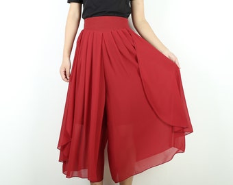 Chiffon Palazzo Pants: Women Oversized Wide Leg Trousers