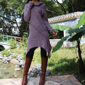 Cowl neck sweater, off shoulder sweater dress, tunic dress, Pullover sweater, oversized sweaters with thumb holes, long sweaters(Y1116)