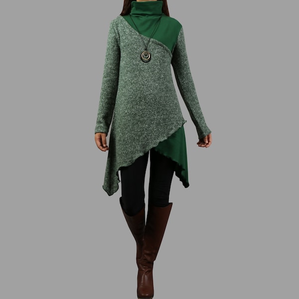 ASYMMETRICAL CUT KNIT SWEATER
