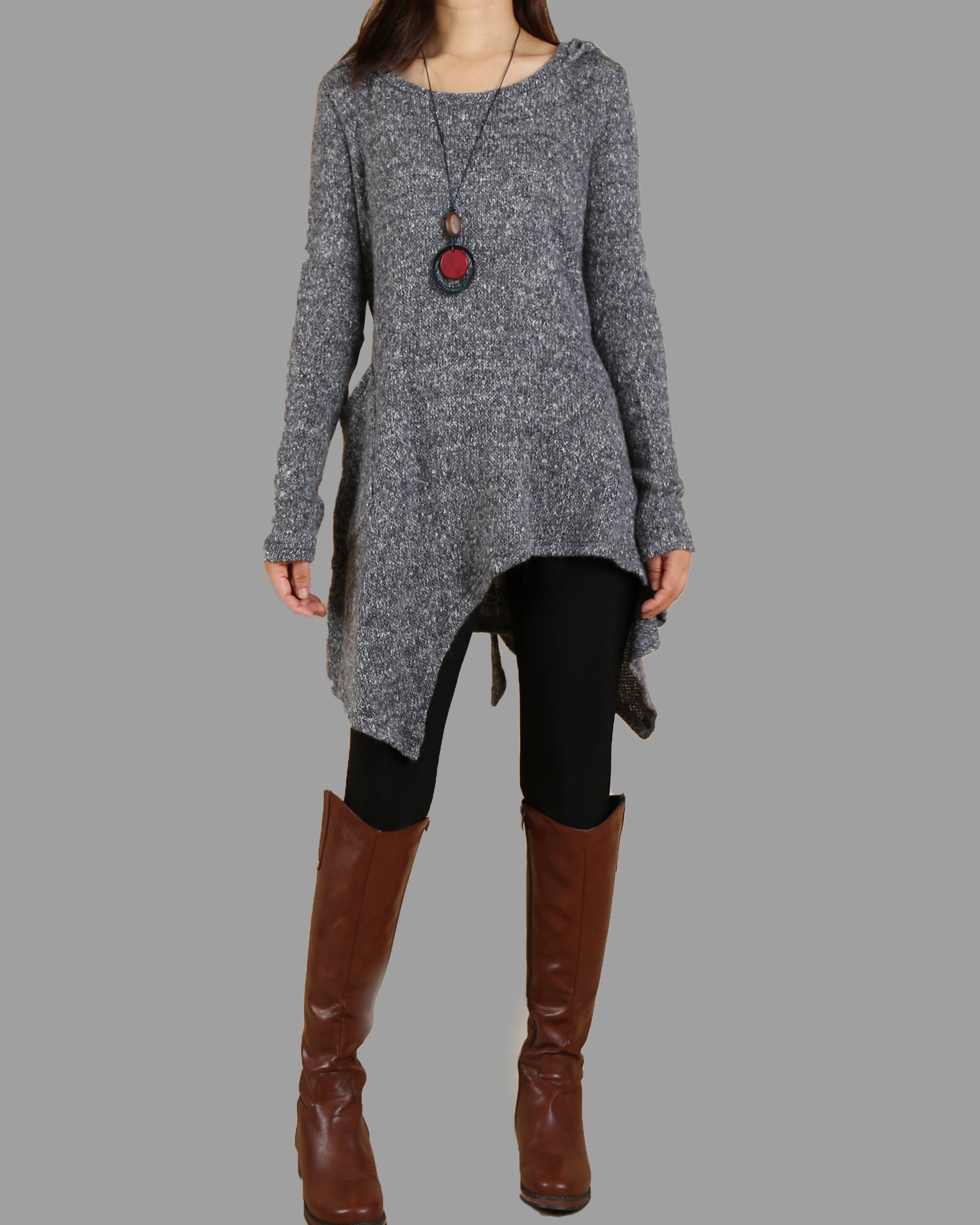 Sweater dress Pullover sweater women Asymmetrical knit | Etsy