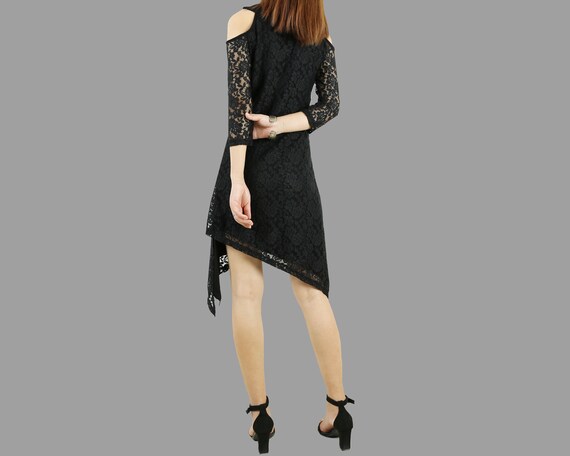 Lace Asymmetrical Dress: Modal Cotton 3/4 Sleeve Tunic - Etsy