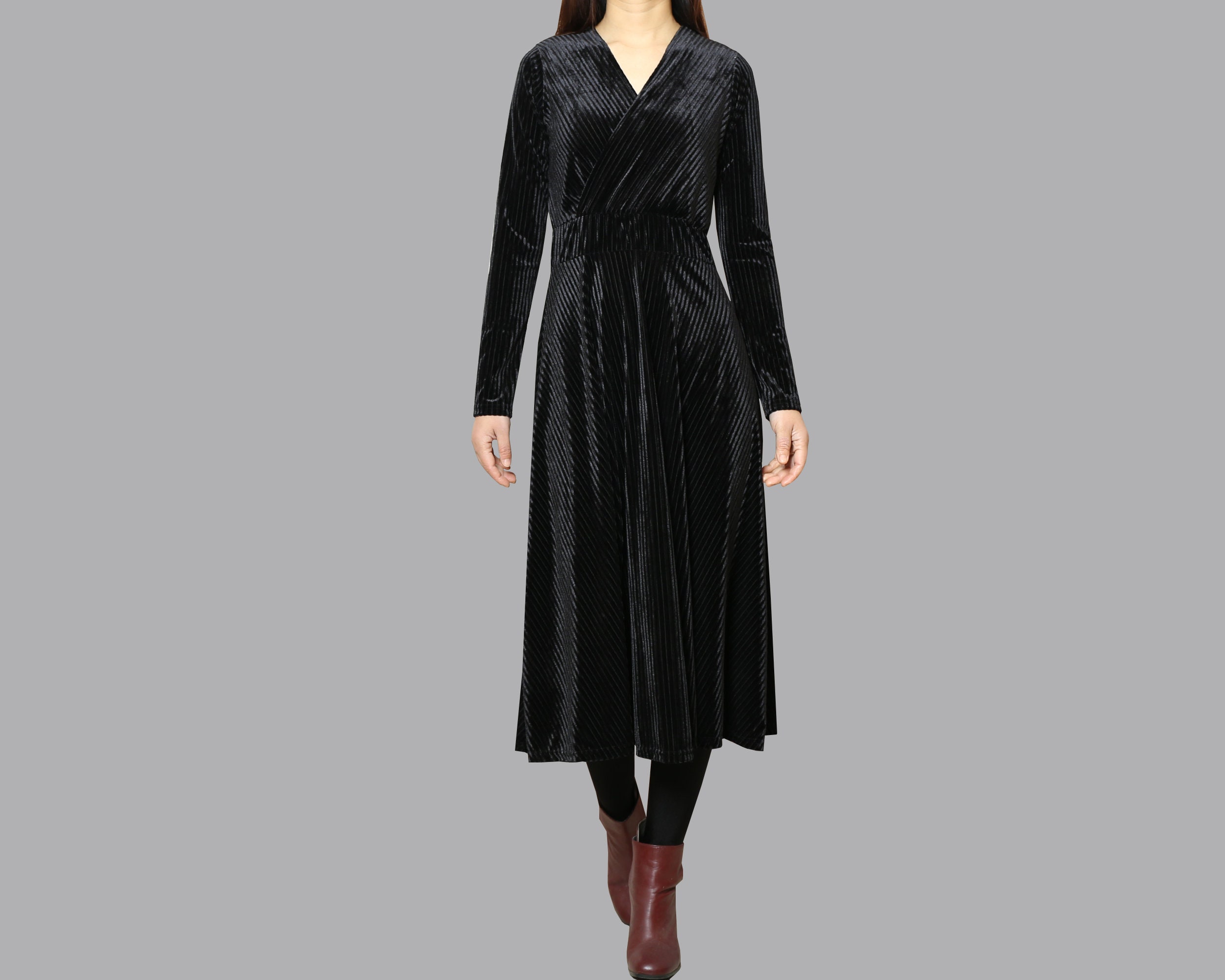 black velvet and gold dress