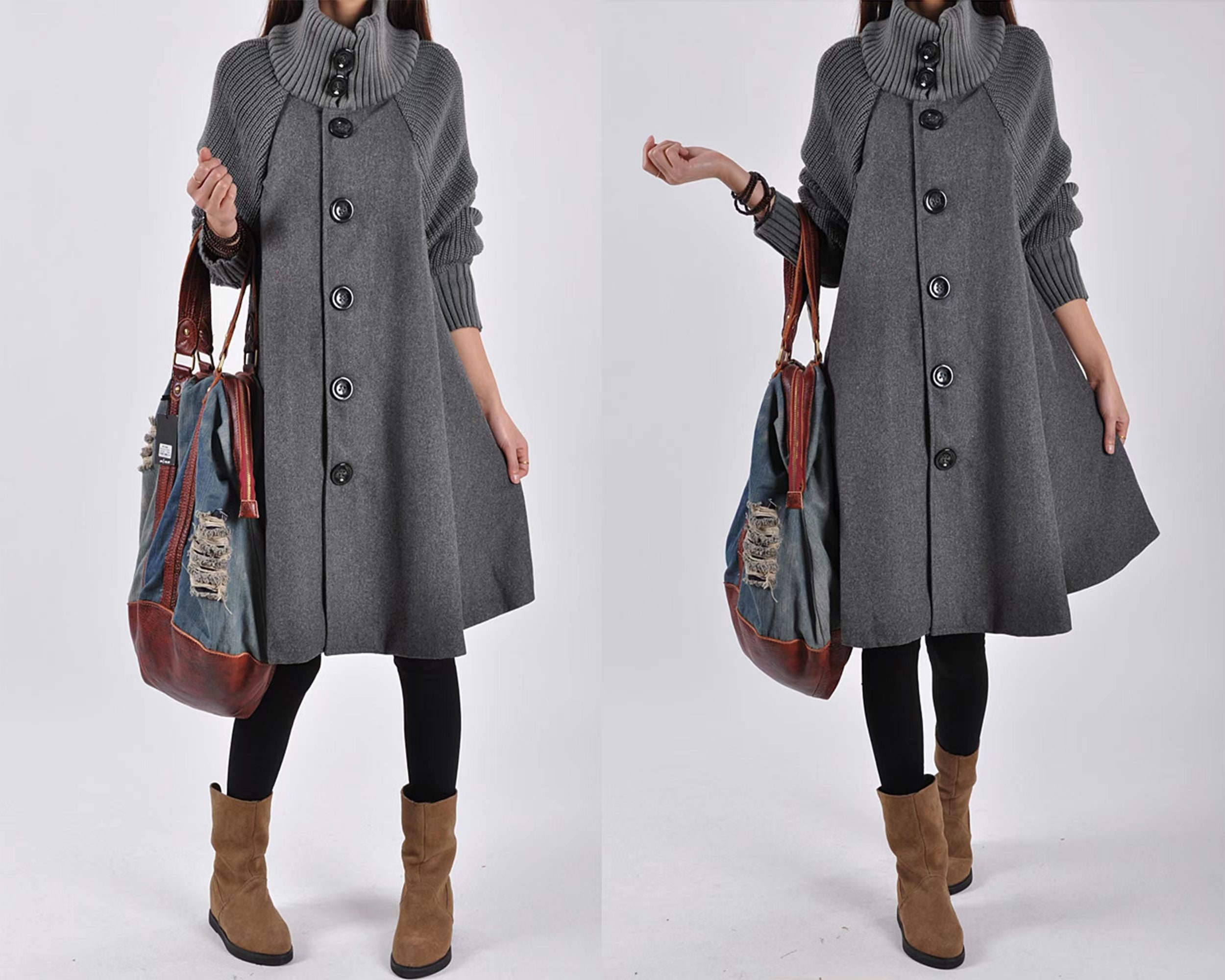 High Collar Coat - Etsy