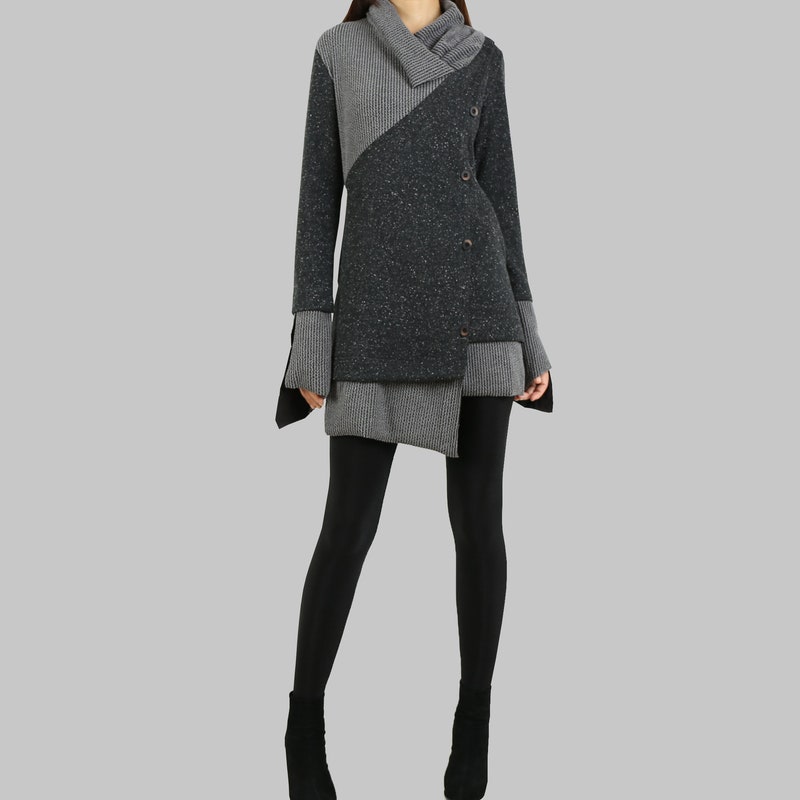 Asymmetrical Neck Long Sleeve Sweater