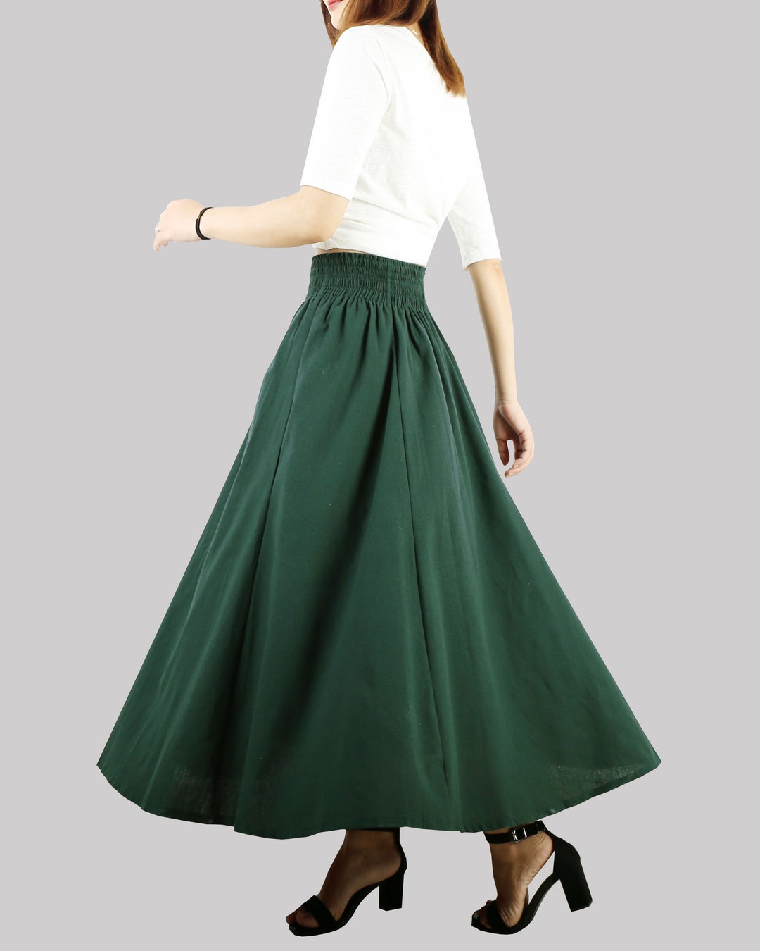 argue◆french linen flare long skirt argue FRENCH LINEN LONG FLARE SKIRT