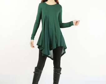 Modal Chiffon Tunic Top: Long Sleeve Yoga T-Shirt