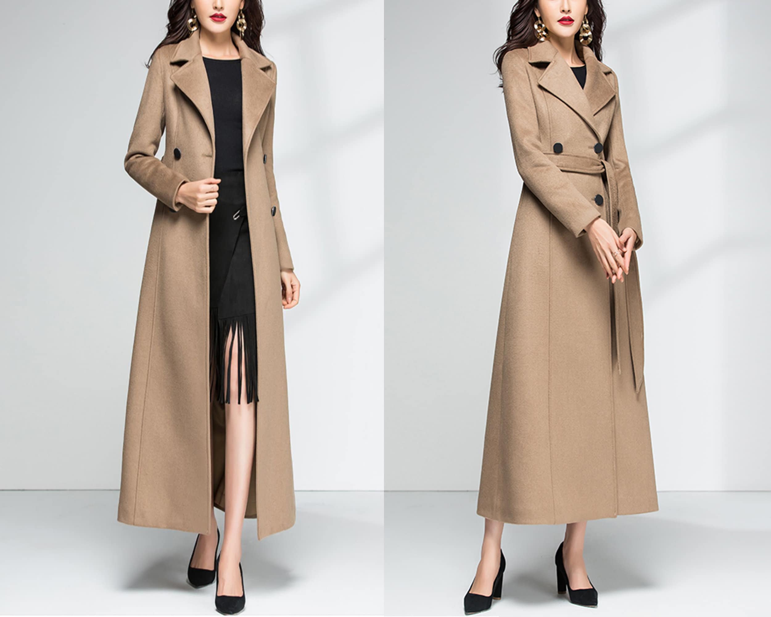 Women Long Full Length Wool Jacket,long Cozy Coat,plus Size Winter Coat,dress  Coat,princess Coat,handmade Coat 
