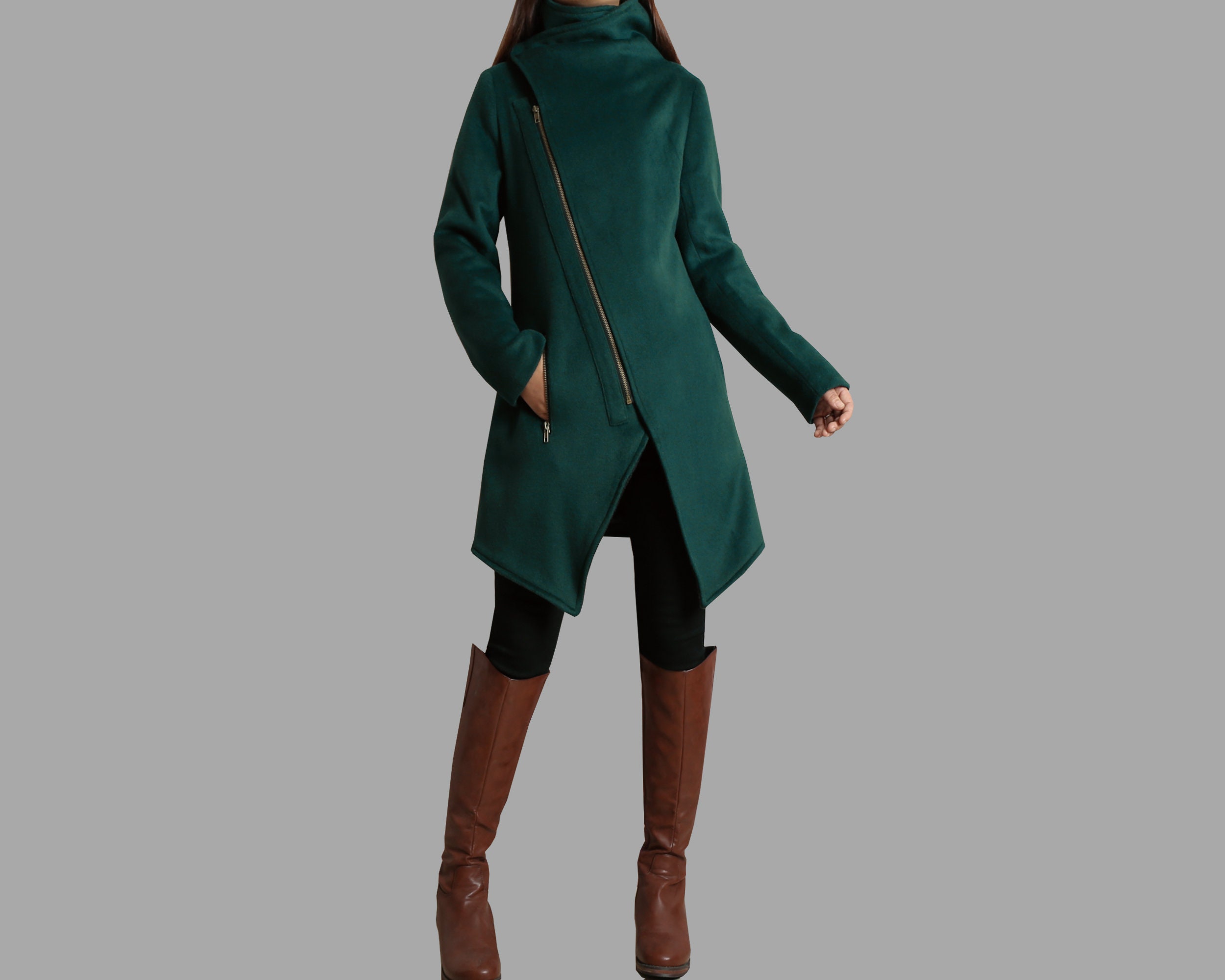 Winter Coat/wool Coat/asymmetrical Jacket/winter Jacket/trench Coat/zipper Coat/long Overcoaty1158 - Etsy Winter Coat/wool Coat/asymmetrical Jacket/winter Jacket/trench Coat/zipper Coat/long Overcoaty1158 - Etsy