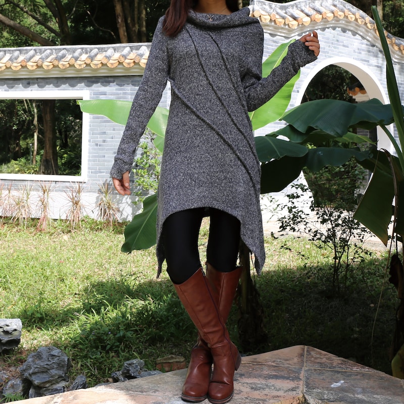 shawl neck wool sweater