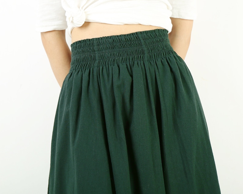 Boho linen skirt Elastic waist skirt high waist skirt maxi Etsy