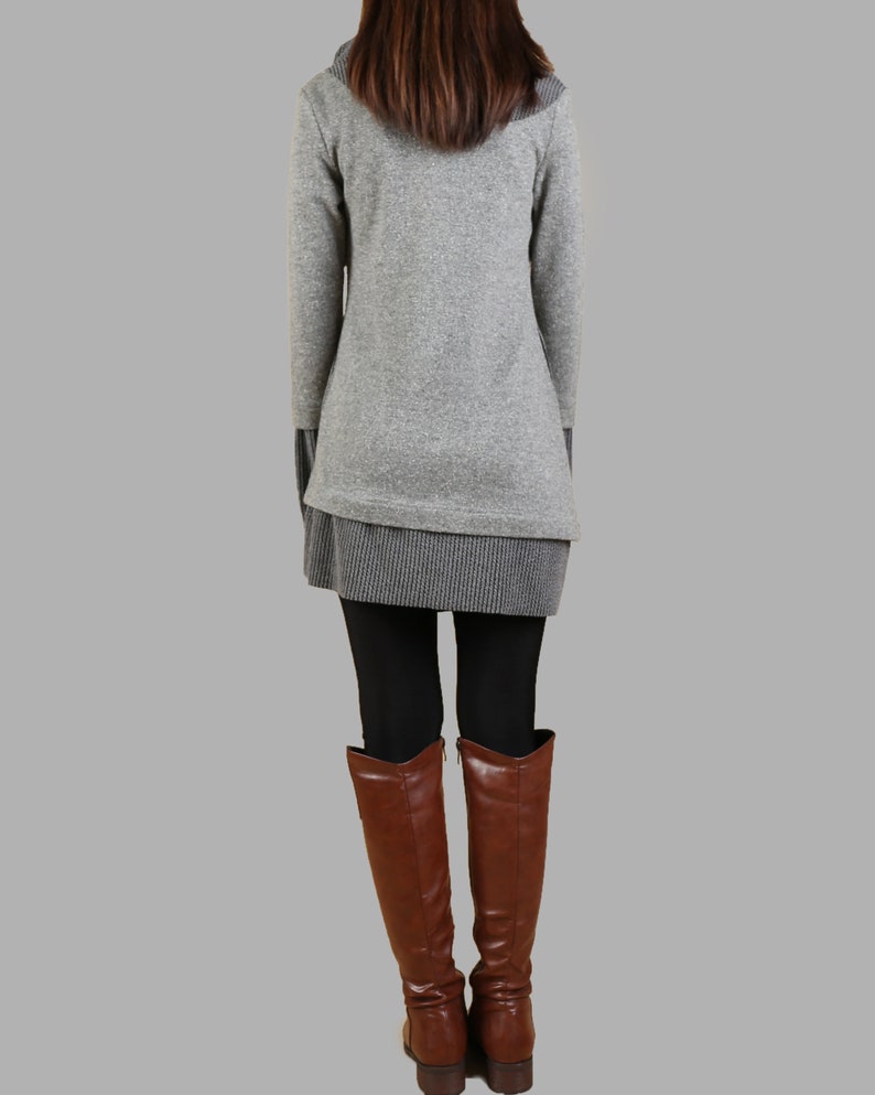 Pullover sweater women, Asymmetrical sweater tunic dress, long sweaters, plus size sweatshirt, oversized casual customized knit topY1094 image 6