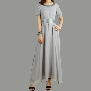 Pleated Chiffon Maxi Dress: Elegant Evening Gown, Bridesmaid Dress