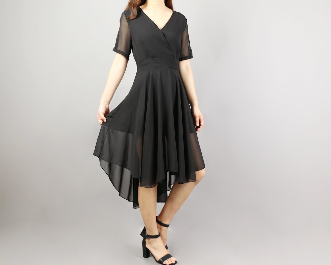 white christmas dresses Shannon One Shoulder Dress, in Black Chiffon | Show Me Your Mumu main image 1