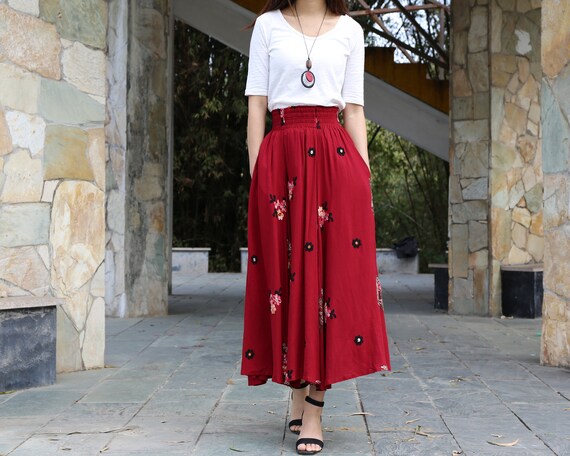 Custom made cotton maxi skirt sales