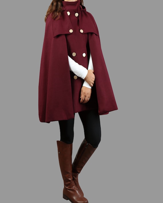Cape Coat Women, Wool Poncho Jacket, Wool Cloak Coat, Wool Cape Coat Women, Wool Poncho Jacket, Wool Cloak Coat, Wool