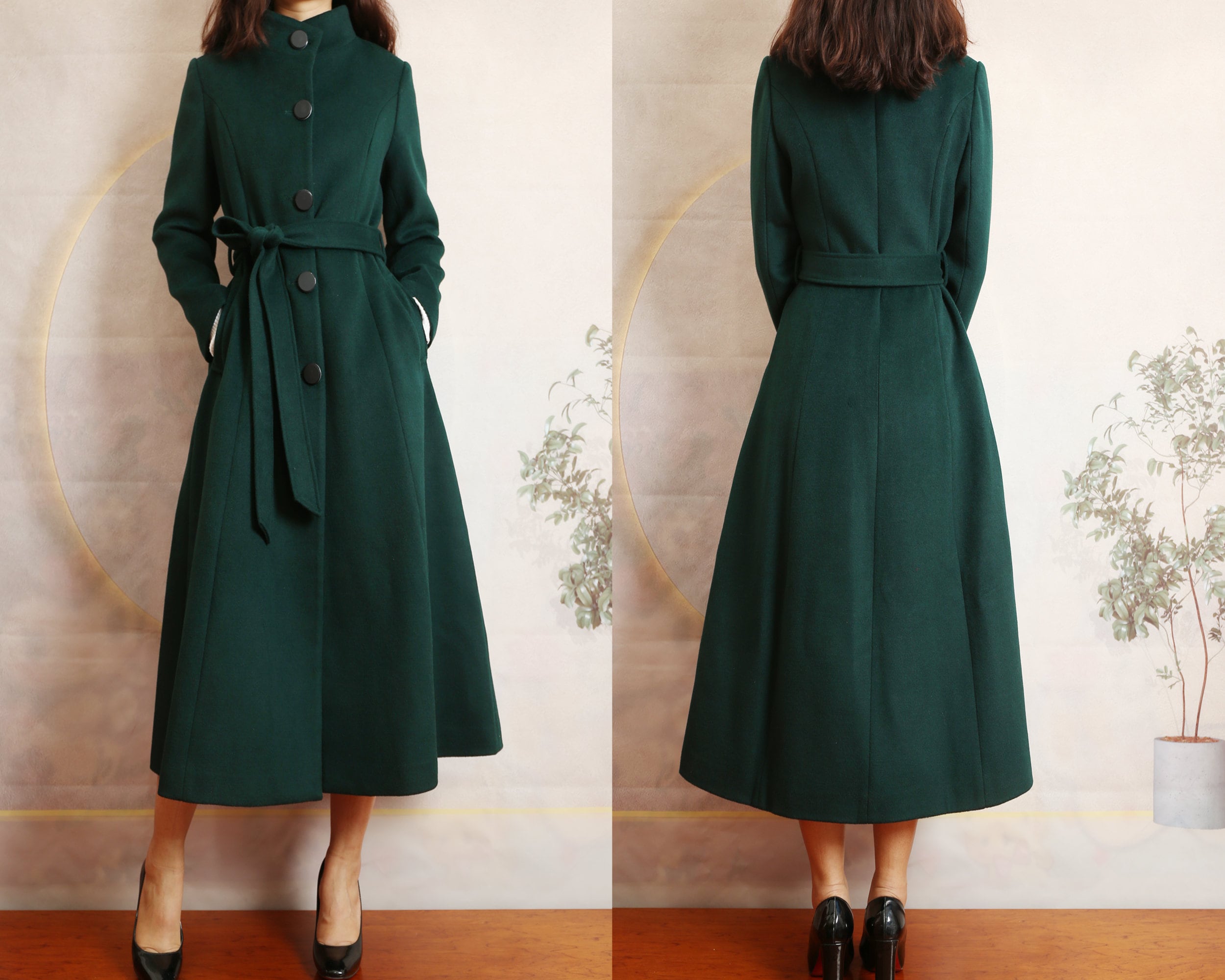 【VOAAOV】 完売品 vintage wool long coat Long Wool Coat, Princess Wool Coat, Swing Wool Coat, Fit