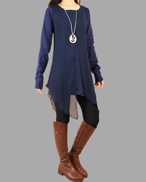 Chiffon tunic tops shop