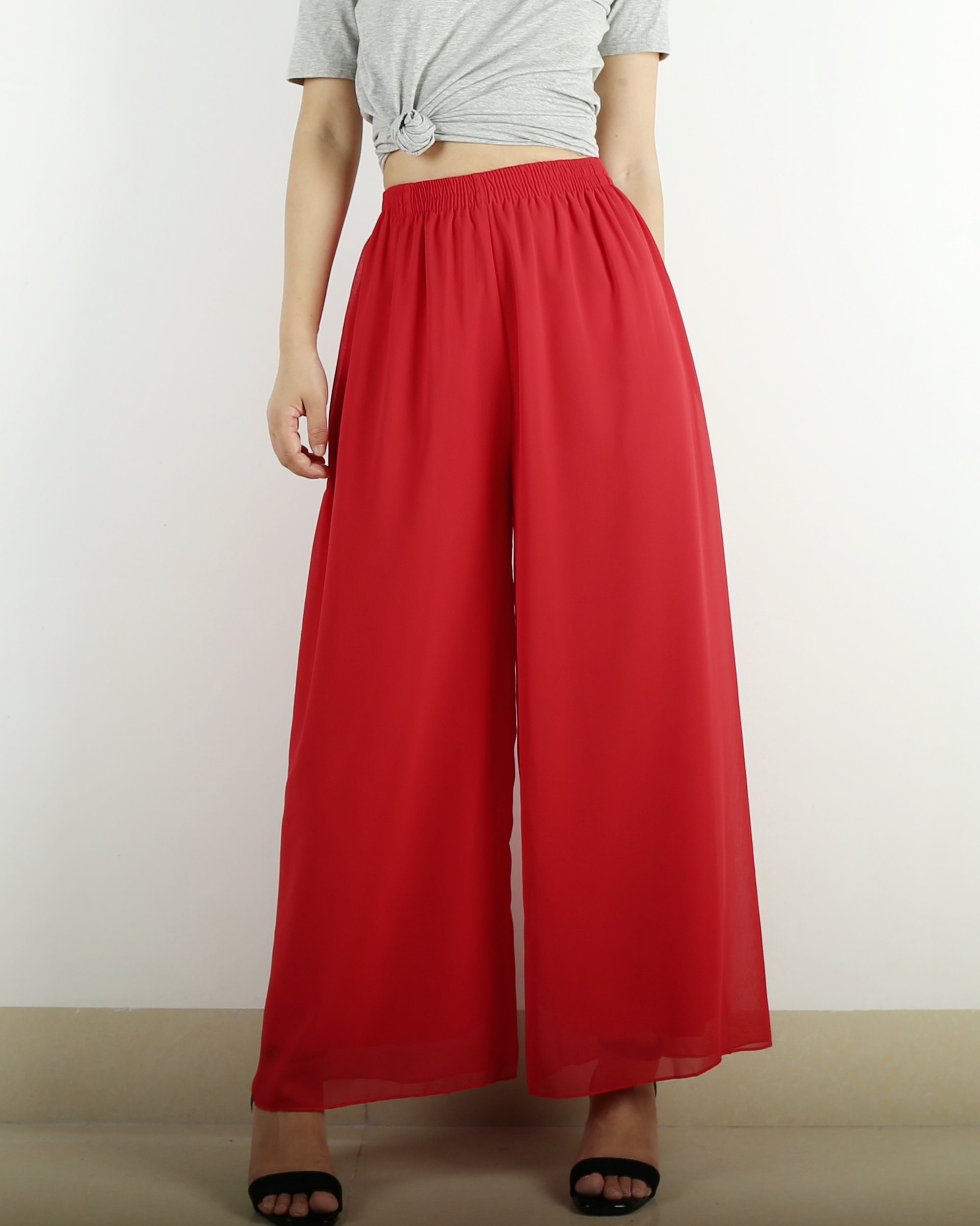 Elastic Cuff Wide Leg Lantern Pants main image 0