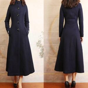 Long Wool Coat Dress: Handmade Winter Trench Coat