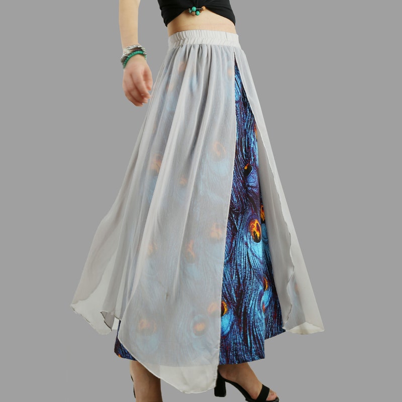 Peacock Feather Top and Elastic Bandage Skirt