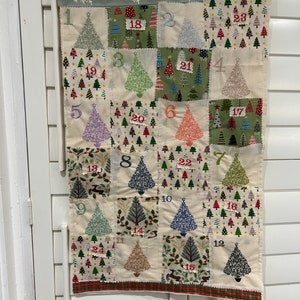 Lovely advent calendar in fabric with embroidery Trees image 4