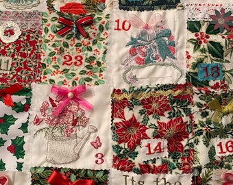 Lovely advent with embroidery and flower and ivy theme