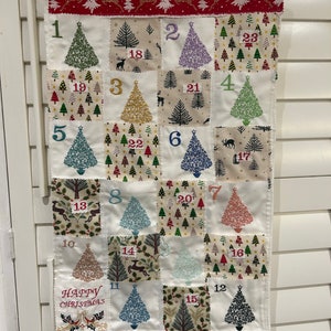 Lovely advent calendar in fabric with embroidery Trees image 5