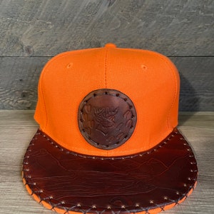Chapeau en cuir orange cerf (livraison nationale gratuite)