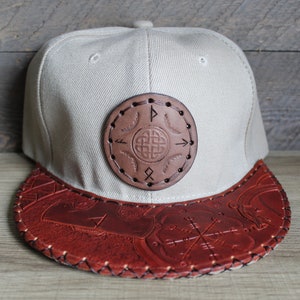 Chapeau en cuir personnalisé sur le thème des Vikings (livraison nationale gratuite)