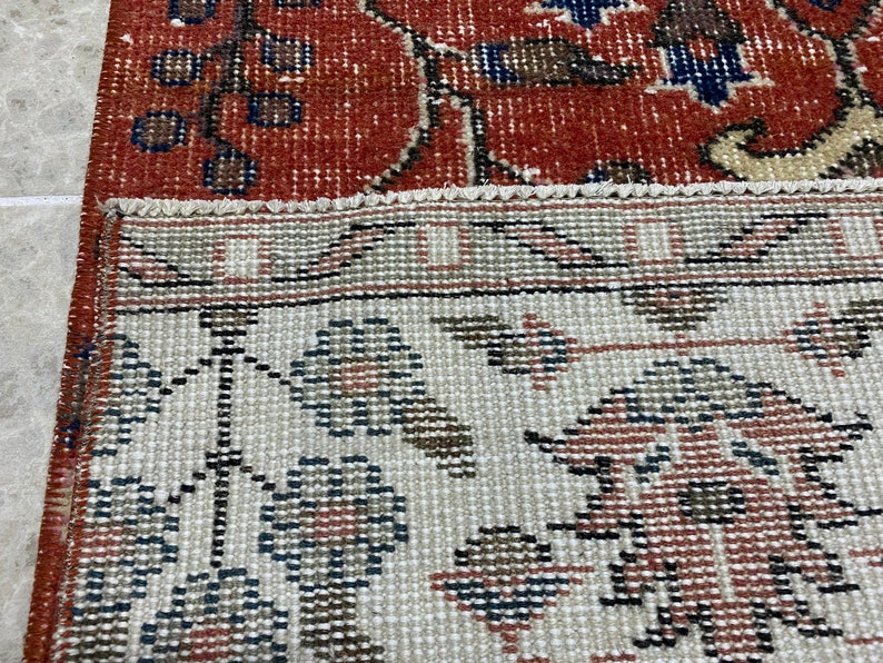 oushak runner rug,turkish rug,rug runner,muted red runner,long runner,turkish runner,corrıdor runner rug,2'1x9'2ft,hallway runner,floor rug image 8
