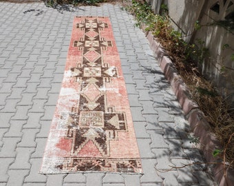 turkish runner rug, 2'5x11'6 ft, hallway rug, oushak runner rug, turkish rug, 2x11 runner rug, oushak rug, muted rug, corrıdor runner rug