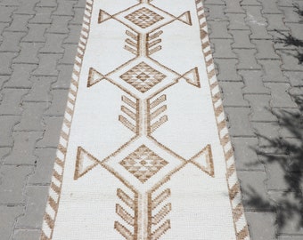 runner rug, 2x12 runner, oushak runner, turkish runner, 2'9x12'5 feet,turkish rug, halway runner rug, vintage runner rug, naturel runner rug