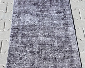 Gray Turkish Runner Rug: Vintage Handwoven Hallway Rug (2.4x10.6 ft)