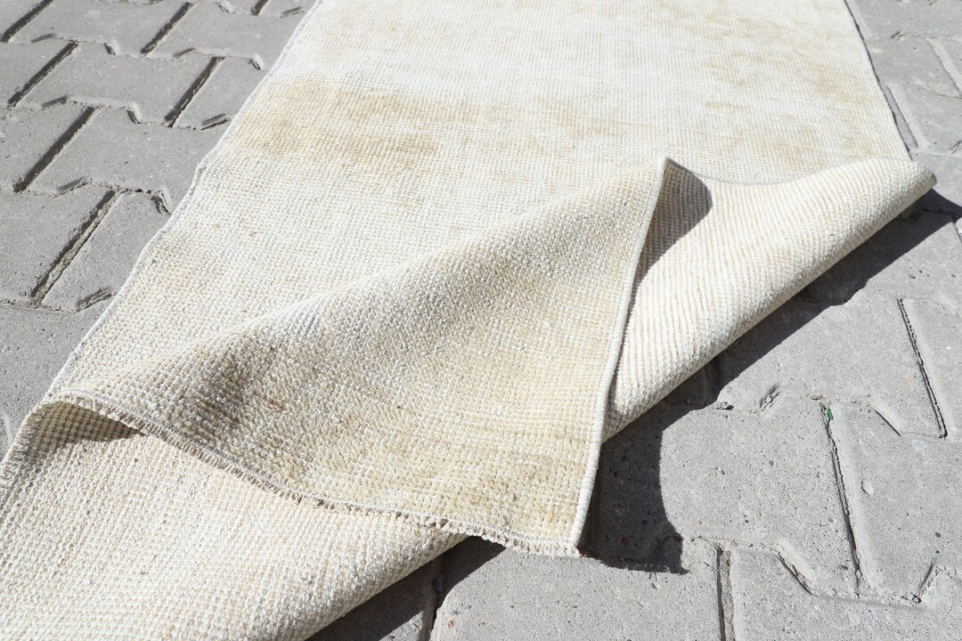 Neutral Turkish Runner Rug: Handmade Wool Hallway Rug (2'7x13'8 Ft) - Etsy