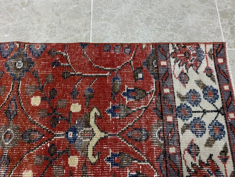 oushak runner rug,turkish rug,rug runner,muted red runner,long runner,turkish runner,corrıdor runner rug,2'1x9'2ft,hallway runner,floor rug image 6
