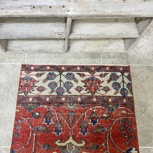 oushak runner rug,turkish rug,rug runner,muted red runner,long runner,turkish runner,corrıdor runner rug,2'1x9'2ft,hallway runner,floor rug image 5