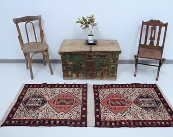 ヴィンテージヘンプキリムラグ：トルコ製ハンドメイドラグ、インディゴ