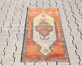oushak rug,turkish rug,door mat rug,small oushak rug,2'x4'5ft,turkish door mat rug,decorative rug,mini runner rug,decorative rug
