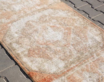Handknotted Turkish Oushak Runner Rug: 2'6x10' Vintage Hallway Carpet