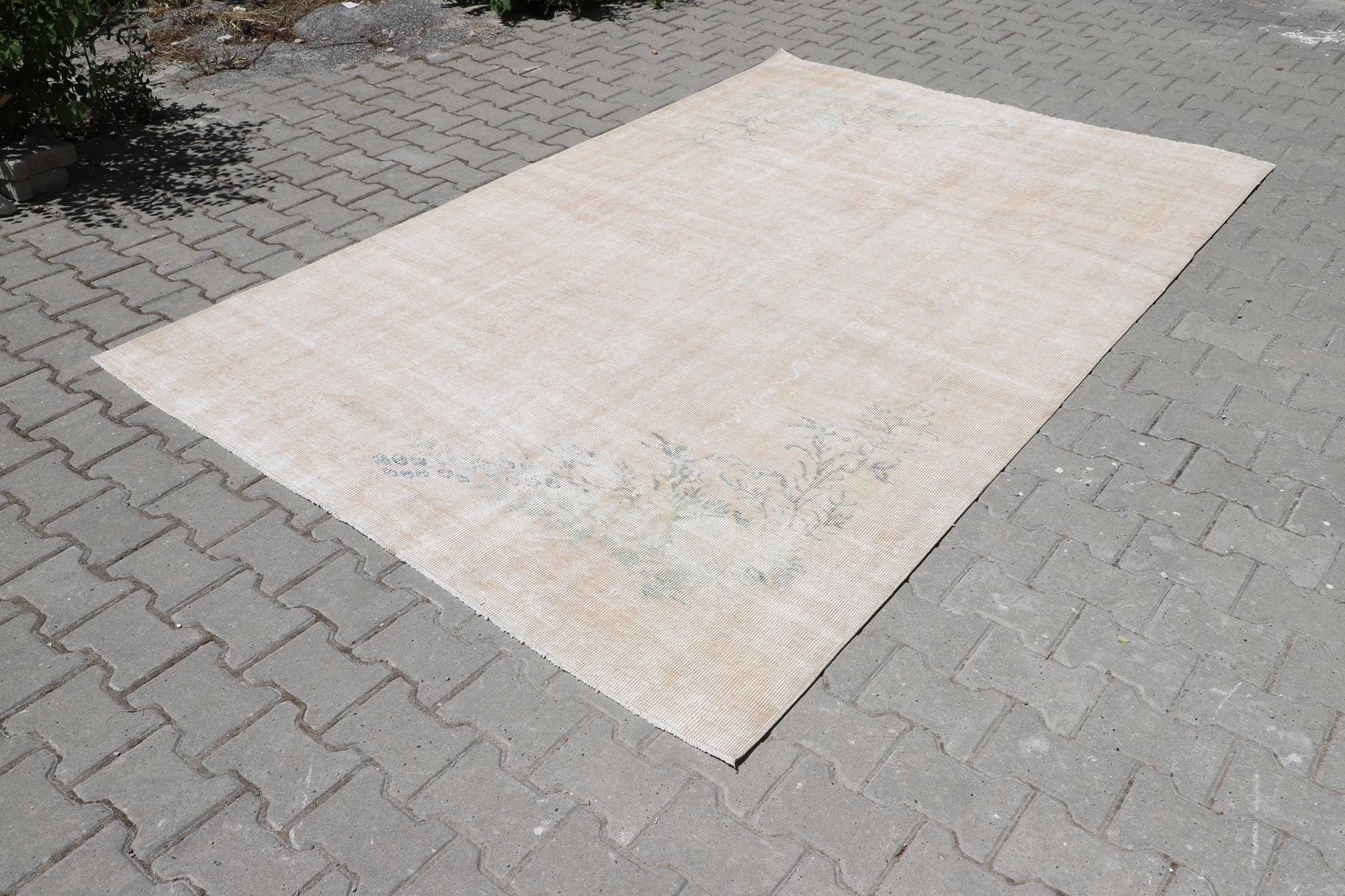 ウールラグ 手編み　大きめ　クリーム色　ベージュ 上質ジュートラグ[リップル] ベニワレン柄 / GR07 | ボー・デコール