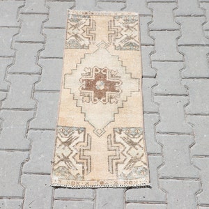 turkish door mat rug, 1&#39;2x3&#39;1 ft, oushak rug, turkish rug, vintage rug, small turkish rug, turkish rug 1x3, bathroom rug, anatolian rug