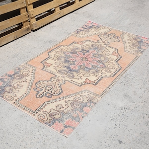 Turkish Rug,3&#39;2x6&#39;6ft,Antique Rug,Vintage Rug,Anatolian Rug,3x6 rug,Turkish Carpet,Anatolian Rug,Oushak Rug,Turkish Oushak Rug,Muted Rugs