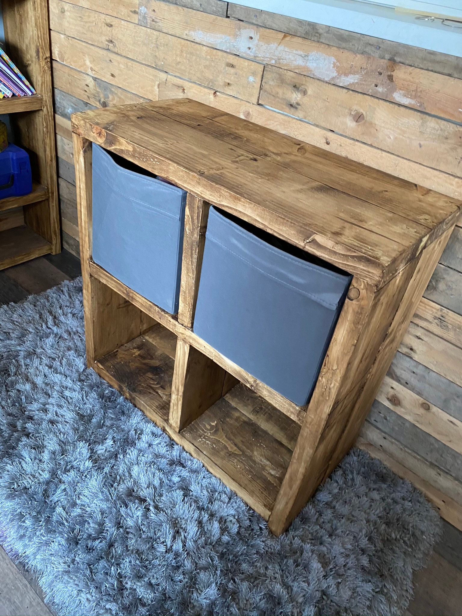 Rustic Reclaimed Wood Kallax unit/TV stand/Sideboard Bespoke Etsy