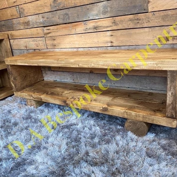 TV Stand/TV Unit Chunky Rustic Handmade Reclaimed Furniture